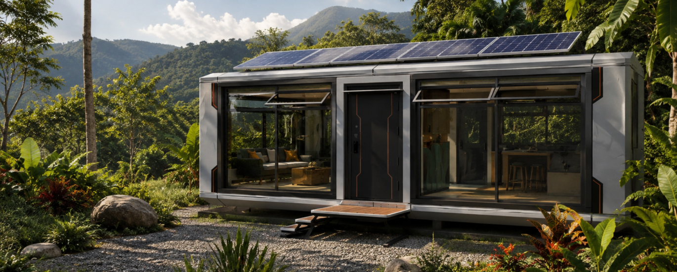 Sustainable Woodstock Microhome with eco-friendly features in Costa Rica.