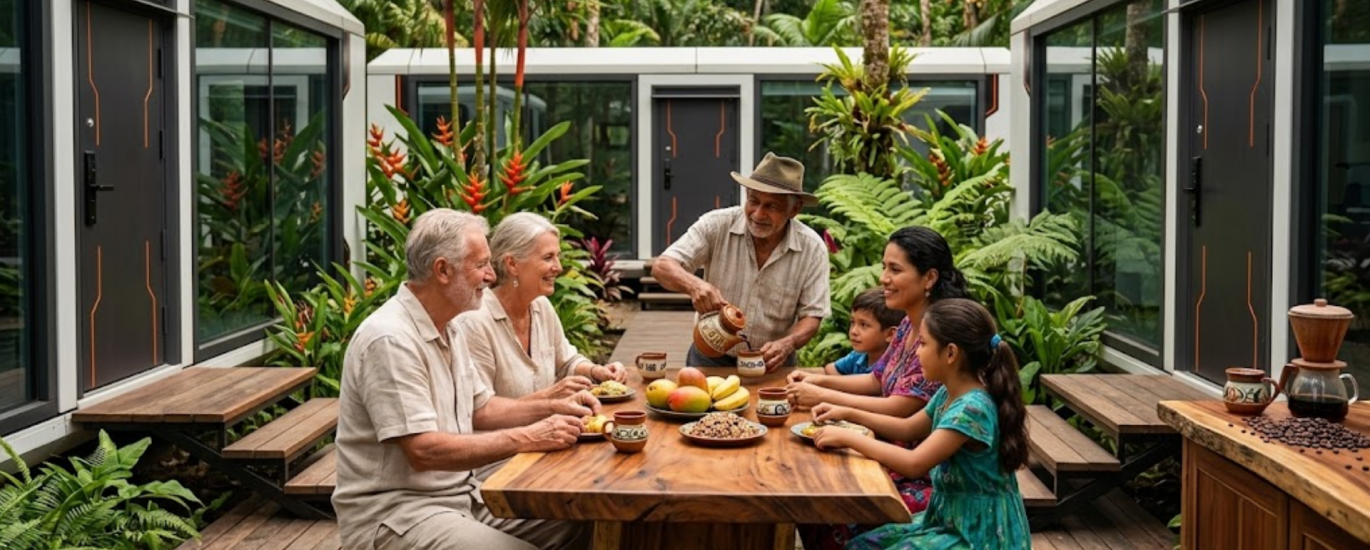 Woodstock Microhome lifestyle blending with Costa Rican culture and community.