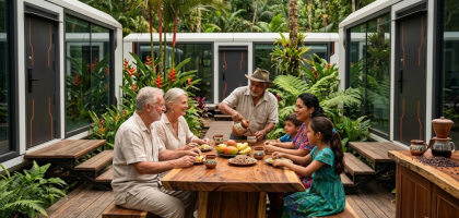 Woodstock Microhome lifestyle blending with Costa Rican culture and community.
